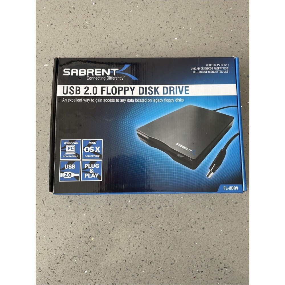 Sabrent External USB 2.0 1.44 MB Floppy Disk Drive (FL-UDRV) UNTESTED